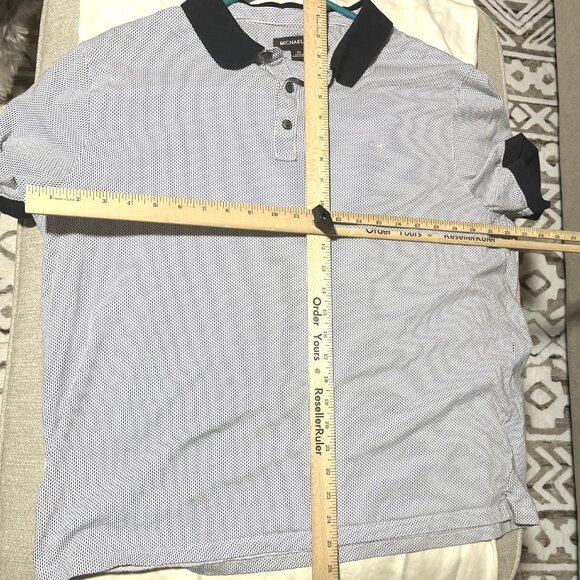 Michael Kors POLO SHIRT Medium Gray with Black Trim Men's Size XL - Picture 5 of 7